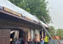 Наслідки падіння уламків дрона-камікадзе ліквідовують у Писарівці