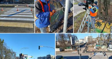 На Барському шосе тривають роботи зі створення регульованого пішохідного переходу задля безпеки