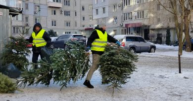 Продовжується вивезення новорічних ялинок із контейнерних майданчиків міста