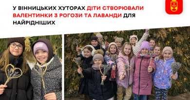 У Вінницьких Хуторах діти виготовляли для найдорожчих людей валентинки з рогози та лаванди