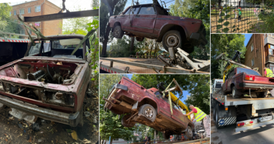 Біля дитячого садочка у Вінниці звільнили проїзд від покинутого автомобіля